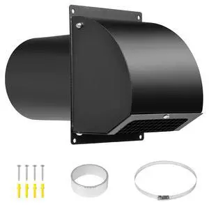 8 Inch Hooded Wall Vent Cover with Screen and Damper, Black | Heavy-duty 14GA/2MM Steel Vent Covers for Wall, Vent Cover for Dryer Ventilation and Outdoor Air Exhaust 8 Inch Hooded Wall Vent Cover with Screen and Damper, Black | Heavy-duty 14GA/2MM Steel Vent Covers for Wall, Vent Cover for Dryer Ventilation and Outdoor Air Exhaust