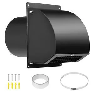 10 Inch Hooded Wall Vent Cover with Screen and Damper, Black | Heavy-duty 14GA/2MM Steel Vent Covers for Wall, Vent Cover for Dryer Ventilation and Outdoor Air Exhaust 10 Inch Hooded Wall Vent Cover with Screen and Damper, Black | Heavy-duty 14GA/2MM Steel Vent Covers for Wall, Vent Cover for Dryer Ventilation and Outdoor Air Exhaust