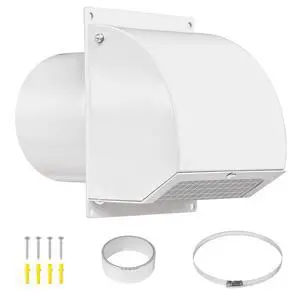 10 Inch Hooded Wall Vent Cover with Screen and Damper, White | Heavy-duty 14GA/2MM Steel Vent Covers for Wall, Vent Cover for Dryer Ventilation and Outdoor Air Exhaust 10 Inch Hooded Wall Vent Cover with Screen and Damper, White | Heavy-duty 14GA/2MM Steel Vent Covers for Wall, Vent Cover for Dryer Ventilation and Outdoor Air Exhaust