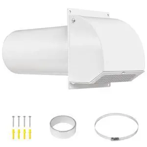 4 Inch Dryer Vent with Screen and Damper, White | Heavy-duty 14GA/2MM Steel Dryer Vent Cover, Dryer Vent Cover Outside for Dryer Ventilation and Outdoor Air Exhaust 4 Inch Dryer Vent with Screen and Damper, White | Heavy-duty 14GA/2MM Steel Dryer Vent Cover, Dryer Vent Cover Outside for Dryer Ventilation and Outdoor Air Exhaust