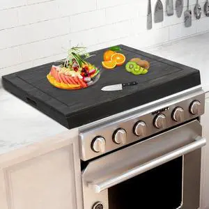 Stove Cover, Noodle Board Electric Stove Cover, Wooden Cutting Board for Rv Stove Top, Extra Countertop Space for Kitchen Stovetop (Log Color/Black/Old-White) (Black) Stove Cover, Noodle Board Electric Stove Cover, Wooden Cutting Board for Rv Stove Top, Extra Countertop Space for Kitchen Stovetop (Log Color/Black/Old-White) (Black)