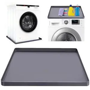Washing Machine Drain Pan Silicone mat 27"x27" with 0.79" Raised Edges, Leak-Proof Silicone Mat, Non-Slip Waterproof Floor Protector for Washer Dryer (Grey) Washing Machine Drain Pan Silicone mat 27"x27" with 0.79" Raised Edges, Leak-Proof Silicone Mat, Non-Slip Waterproof Floor Protector for Washer Dryer (Grey)