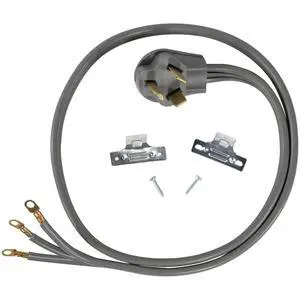 30-Amp Appliance Power Cord, 3 Prong Dryer Cord, 3 Wires with Eyelet Connectors, 4 Feet, Copper Wire 30-Amp Appliance Power Cord, 3 Prong Dryer Cord, 3 Wires with Eyelet Connectors, 4 Feet, Copper Wire
