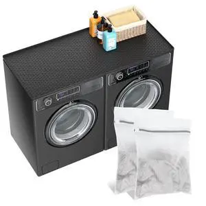 54" x 27.5" Silicone Washer Dryer Countertop Mat with 2 Laundry Bags Non-Slip, Waterproof, Dustproof Cover for Laundry Room Organization & Surface Protection (Black) 54" x 27.5" Silicone Washer Dryer Countertop Mat with 2 Laundry Bags Non-Slip, Waterproof, Dustproof Cover for Laundry Room Organization & Surface Protection (Black)