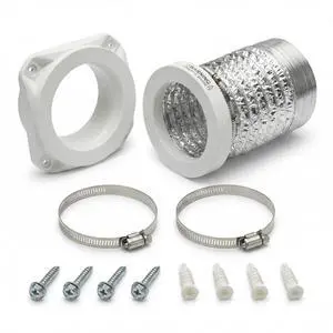 Magnetic Dryer Vent Kit for Tight Spaces - Self-Aligning Mag-Snap Connector, Heat Resistant & Flame Retardant ABS, Airtight Seal, Includes 4" x 2.6ft Flexible Duct & Clamps Magnetic Dryer Vent Kit for Tight Spaces - Self-Aligning Mag-Snap Connector, Heat Resistant & Flame Retardant ABS, Airtight Seal, Includes 4" x 2.6ft Flexible Duct & Clamps