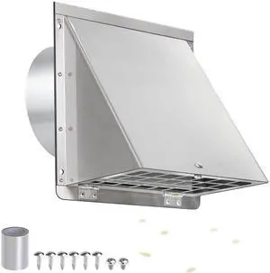 4 Inch Dryer Vent Cover Outside with Mesh with Cushioned Flap,304 Stainless Steel Wall Vent Exhaust Vent Cover,4" Outdoor Dryer Vent Cover Hood Exterior Wall Vent Cover Cap for Range Hood Vent AC Vent 4 Inch Dryer Vent Cover Outside with Mesh with Cushioned Flap,304 Stainless Steel Wall Vent Exhaust Vent Cover,4" Outdoor Dryer Vent Cover Hood Exterior Wall Vent Cover Cap for Range Hood Vent AC Vent