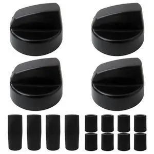 4x Universal Control Knobs Replacement with 12x Adapters Fit for RVs, Campers, Camping Appliances - Black 4x Universal Control Knobs Replacement with 12x Adapters Fit for RVs, Campers, Camping Appliances - Black