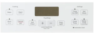 Direct Replacement for GE WB07X24623 Range Control Panel Overlay - White Direct Replacement for GE WB07X24623 Range Control Panel Overlay - White