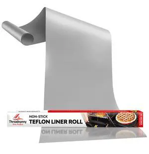 Silver Teflon Liner Roll for Ovens, Stovetops & Grills 75x17, Custom Fit | Versatile Non-Stick Teflon Mat, Use As Oven Liner, Grill Mat, Stovetop Cover, Baking Sheet & More Silver Teflon Liner Roll for Ovens, Stovetops & Grills 75x17, Custom Fit | Versatile Non-Stick Teflon Mat, Use As Oven Liner, Grill Mat, Stovetop Cover, Baking Sheet & More