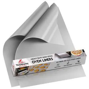 Oven Liners for Bottom of Oven - 17"x 25" Large Heavy Duty Non-Stick 2 Pack | Resistant to 500°F, BPA & PFOA Free, Reusable, Fits Electric, Gas, Toaster, Microwave Ovens & Grills, Spill Guard, Silver Oven Liners for Bottom of Oven - 17"x 25" Large Heavy Duty Non-Stick 2 Pack | Resistant to 500°F, BPA & PFOA Free, Reusable, Fits Electric, Gas, Toaster, Microwave Ovens & Grills, Spill Guard, Silver