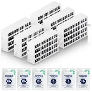 6 Pack W10311524 AIR1 Refrigerator Air Filter Replacement for Whirlpool | Compatible with Whirlpool Kenmore Refrigerator, Fresh Flow Refrigerator Air Filter 6 Pack W10311524 AIR1 Refrigerator Air Filter Replacement for Whirlpool | Compatible with Whirlpool Kenmore Refrigerator, Fresh Flow Refrigerator Air Filter