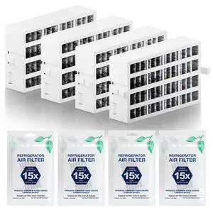 4 Pack W10311524 AIR1 Refrigerator Air Filter Replacement for Whirlpool | Compatible with Whirlpool Kenmore Refrigerator, Fresh Flow Refrigerator Air Filter 4 Pack W10311524 AIR1 Refrigerator Air Filter Replacement for Whirlpool | Compatible with Whirlpool Kenmore Refrigerator, Fresh Flow Refrigerator Air Filter