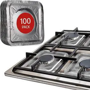 Aluminium Gas Stove Burner Covers (100 Pack) - Disposable Gas Stove Cover Liners, Heat-Resistant Gas Stove Top Covers for Gas Burners and Stove Covers for Gas Stove Top the Perfect Kitchen Accessories Aluminium Gas Stove Burner Covers (100 Pack) - Disposable Gas Stove Cover Liners, Heat-Resistant Gas Stove Top Covers for Gas Burners and Stove Covers for Gas Stove Top the Perfect Kitchen Accessories