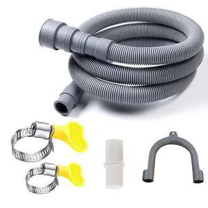 6 Feet Washing Machine Drain Hose Flexible Dishwasher Drain Hose Extension Kits Corrugated Washer Hose w/ 1 Adapter 2 Clamps 1 U-Bend Holder Upgraded Version 6 Feet Washing Machine Drain Hose Flexible Dishwasher Drain Hose Extension Kits Corrugated Washer Hose w/ 1 Adapter 2 Clamps 1 U-Bend Holder Upgraded Version