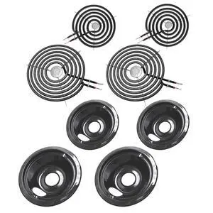 GE Drip Pans and Stove Burner Element Unit Set, Perfectly Fit WB30M1 & WB30M2 -Replacement for GE Hotpoint Kenmore Stove TopBlack GE Drip Pans and Stove Burner Element Unit Set, Perfectly Fit WB30M1 & WB30M2 -Replacement for GE Hotpoint Kenmore Stove TopBlack