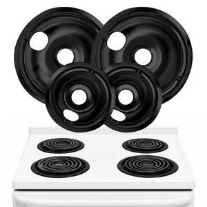 Electric Stove Drip Pans Set of 4 (2 x 6-Inch & 2 x 8-Inch) Replacement Stove Drip Pans for Electric Stove for GE & Hotpoint Ranges - Compatible with WB31M20 & WB31M19 Stove Burner Drip Pan Electric Stove Drip Pans Set of 4 (2 x 6-Inch & 2 x 8-Inch) Replacement Stove Drip Pans for Electric Stove for GE & Hotpoint Ranges - Compatible with WB31M20 & WB31M19 Stove Burner Drip Pan