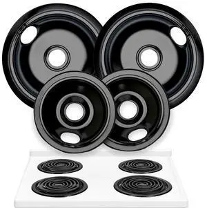 Electric Stove Drip Pans Set of 4 (2 x 6-Inch & 2 x 8-Inch) Replacement Stove Drip Pans for Electric Stove Compatible with 318067041 & 318067051, Frigidaire, Kenmore, Tappan & More Electric Stove Drip Pans Set of 4 (2 x 6-Inch & 2 x 8-Inch) Replacement Stove Drip Pans for Electric Stove Compatible with 318067041 & 318067051, Frigidaire, Kenmore, Tappan & More