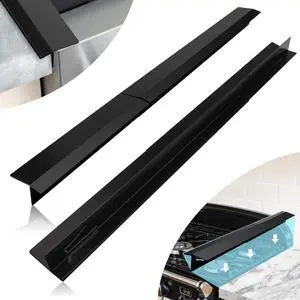 16.5"-33" Stove Gap Covers Stainless Steel 2PCS, Stove Gap Filler, Black | Oven Side Gap Filler, Kitchen Range Trim Kit, Stove Gap Guard Between Stove and Counter, Heat Resistant & Effectively Protect 16.5"-33" Stove Gap Covers Stainless Steel 2PCS, Stove Gap Filler, Black | Oven Side Gap Filler, Kitchen Range Trim Kit, Stove Gap Guard Between Stove and Counter, Heat Resistant & Effectively Protect
