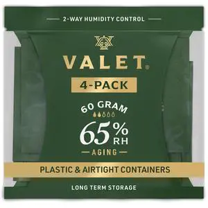 65% Two-Way Humidity Packs 4-Pack (60g) for Long-Term Storage | 65% Humidity Control Packs for Long-Term Aging and Storage, 60g Each, Made in USA 65% Two-Way Humidity Packs 4-Pack (60g) for Long-Term Storage | 65% Humidity Control Packs for Long-Term Aging and Storage, 60g Each, Made in USA
