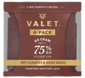 75% Two-Way Humidity Packs 4-Pack (60g) Wood and Breathable Storage | 75% Humidity Control Packs for Moisture Restoration in Wood and Breathable Storage, 4-Pack, Made in USA 75% Two-Way Humidity Packs 4-Pack (60g) Wood and Breathable Storage | 75% Humidity Control Packs for Moisture Restoration in Wood and Breathable Storage, 4-Pack, Made in USA