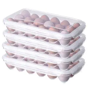 XBY-US 4 Pack Covered Egg Holders,Egg Holder For Refrigerator,travel egg Storage Container,Plastic Refrigerator Egg Trays,camping egg box,Deviled Egg Tray Carrier with Lid Fits 18X4 Eggs(72 Eggs) XBY-US 4 Pack Covered Egg Holders,Egg Holder For Refrigerator,travel egg Storage Container,Plastic Refrigerator Egg Trays,camping egg box,Deviled Egg Tray Carrier with Lid Fits 18X4 Eggs(72 Eggs)