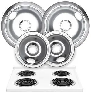 Electric Stove Drip Pans Set of 4 (2 x 6-Inch & 2 x 8-Inch) Replacement Stove Drip Pans for Electric Stove Compatible with Frigidaire, Kenmore, Tappan & More - Stove Burner Drip Pan Replacements Electric Stove Drip Pans Set of 4 (2 x 6-Inch & 2 x 8-Inch) Replacement Stove Drip Pans for Electric Stove Compatible with Frigidaire, Kenmore, Tappan & More - Stove Burner Drip Pan Replacements