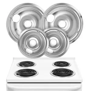 Electric Stove Drip Pans Set of 4 (2 x 6-Inch & 2 x 8-Inch) Replacement Stove Drip Pans for Electric Stove for GE & Hotpoint Ranges - Compatible with WB31T10010 and WB31T10011 Stove Burner Drip Pan Electric Stove Drip Pans Set of 4 (2 x 6-Inch & 2 x 8-Inch) Replacement Stove Drip Pans for Electric Stove for GE & Hotpoint Ranges - Compatible with WB31T10010 and WB31T10011 Stove Burner Drip Pan
