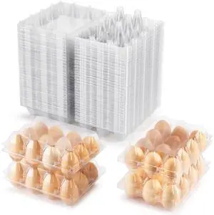 120 Packs Egg Cartons Cheap Bulk, Plastic for 12 Eggs, Clear Egg Cartons 3 x 4 Grids, Perfect for Refrigerator Family Farm Commercial Business Market Display 120 Packs Egg Cartons Cheap Bulk, Plastic for 12 Eggs, Clear Egg Cartons 3 x 4 Grids, Perfect for Refrigerator Family Farm Commercial Business Market Display