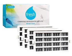 Fresh W10311524 Fridge Air Filter Replacement for Whirlpool FreshFlow Refrigerator, Fits AIR1, Maytag, KitchenAid, and Jenn-Air, 4 Pack Fresh W10311524 Fridge Air Filter Replacement for Whirlpool FreshFlow Refrigerator, Fits AIR1, Maytag, KitchenAid, and Jenn-Air, 4 Pack