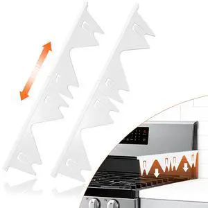 Stainless Steel Stove Gap Covers(2PCS), White Gap Filler, 13.8" to 27.5" | Stove Gap Guard for Kitchen Oven Gap Between Stove Top and Counter, Easy Clean, Heat Resistant and Adjustable Length Stainless Steel Stove Gap Covers(2PCS), White Gap Filler, 13.8" to 27.5" | Stove Gap Guard for Kitchen Oven Gap Between Stove Top and Counter, Easy Clean, Heat Resistant and Adjustable Length