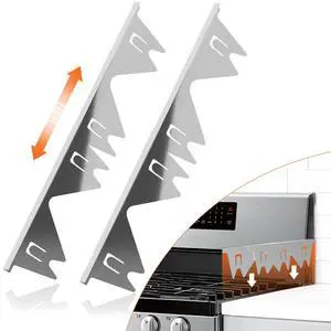 Stainless Steel Stove Gap Covers(2PCS), Silver Gap Filler, 13.8" to 27.5" | Stove Gap Guard for Kitchen Oven Gap Between Stove Top and Counter, Easy Clean, Heat Resistant, and Adjustable Length Stainless Steel Stove Gap Covers(2PCS), Silver Gap Filler, 13.8" to 27.5" | Stove Gap Guard for Kitchen Oven Gap Between Stove Top and Counter, Easy Clean, Heat Resistant, and Adjustable Length