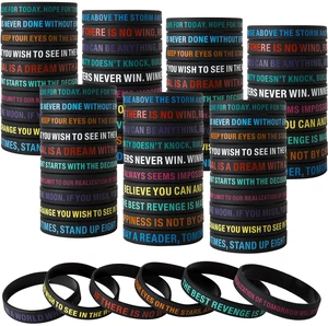 100 Pcs Motivational Silicone Wristbands Inspirational Bracelets 20 Styles For Fitness Sports & Team Building, Perfect Encouragement Gifts For Men Women And Students 100 Pcs Motivational Silicone Wristbands Inspirational Bracelets 20 Styles For Fitness Sports & Team Building, Perfect Encouragement Gifts For Men Women And Students