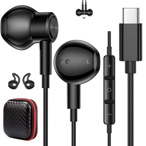 USB C Earbuds Wired Headphone for iPhone 18 Pro Max 17 16 17e,Black for Samsung S26 S25 Ultra S24 A17 A57 Type C Earphone,Stereo Corded Earbuds C Plug with Microphone for Apple/iPad Pro 10 11th USB C Earbuds Wired Headphone for iPhone 18 Pro Max 17 16 17e,Black for Samsung S26 S25 Ultra S24 A17 A57 Type C Earphone,Stereo Corded Earbuds C Plug with Microphone for Apple/iPad Pro 10 11th