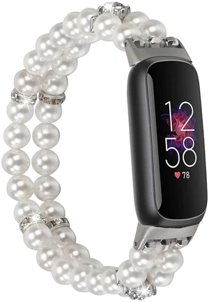 Compatible with Fitbit Luxe Bands,Fashion Handmade Elastic Stretch Pearl Bracelet Women Replacement Strap for Fitbit Luxe accssorises Compatible with Fitbit Luxe Bands,Fashion Handmade Elastic Stretch Pearl Bracelet Women Replacement Strap for Fitbit Luxe accssorises