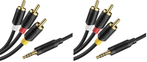 3.5mm to RCA AV Cable, Audio/Video Transmission, 1/8" TRRS to 3 RCA Male Plug AUX Cable Cord, Compatible with Sony TV, DVD Player, Camcorder, Handycam, 5 ft (Pack of 2) 3.5mm to RCA AV Cable, Audio/Video Transmission, 1/8" TRRS to 3 RCA Male Plug AUX Cable Cord, Compatible with Sony TV, DVD Player, Camcorder, Handycam, 5 ft (Pack of 2)