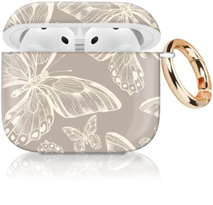 Case Cover Compatible with AirPods 4th Generation 2024, Shockproof for Women & Girls with Golden Round Buckle Protective, Anti-Drop Design(Cute Grey Butterfly) Case Cover Compatible with AirPods 4th Generation 2024, Shockproof for Women & Girls with Golden Round Buckle Protective, Anti-Drop Design(Cute Grey Butterfly)