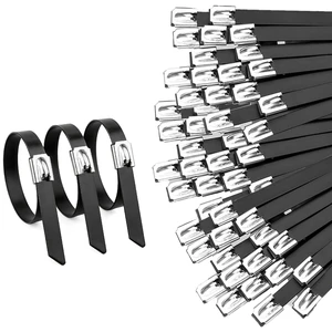 100PCS Cable Ties,0.18X15.75 Inch Heavy Duty Black Metal Zip Ties 304 Stainless Steel Zip Ties, 264LBS High-strength,Self-locking Secure Fastening,Ideal for Outdoor,Fence, Exhaust Wrap Etc 100PCS Cable Ties,0.18X15.75 Inch Heavy Duty Black Metal Zip Ties 304 Stainless Steel Zip Ties, 264LBS High-strength,Self-locking Secure Fastening,Ideal for Outdoor,Fence, Exhaust Wrap Etc