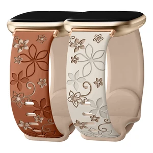 2 Pack Floral Engraved Bands for Fitbit Sense 1/2 Versa3/4 Cute,Two-Tone,Soft Silicone,Sport Strap,Women,For Fitbit Sense 2 / Sense Fitbit Versa 4/ Versa 3 2 Pack Floral Engraved Bands for Fitbit Sense 1/2 Versa3/4 Cute,Two-Tone,Soft Silicone,Sport Strap,Women,For Fitbit Sense 2 / Sense Fitbit Versa 4/ Versa 3