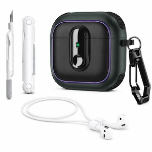 Case for AirPods Pro 3 (2025), Secure Lock Rugged Protective Cover, Compatible with MagSafe Wireless Charging, with Carabiner, Cleaning Brush & Anti-Loss Lanyard (Black+Army Green) Case for AirPods Pro 3 (2025), Secure Lock Rugged Protective Cover, Compatible with MagSafe Wireless Charging, with Carabiner, Cleaning Brush & Anti-Loss Lanyard (Black+Army Green)