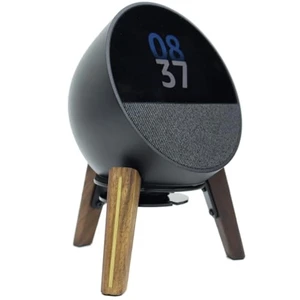 Universal Desktop Speaker Mount Stand Suitable for Echo Spot (2024 Release),Dot Max (Newest Model),Pop,Dot 5th, Home Pod Mini and All Suitable Sized Speakers (Black Walnut with Metal Strip) Universal Desktop Speaker Mount Stand Suitable for Echo Spot (2024 Release),Dot Max (Newest Model),Pop,Dot 5th, Home Pod Mini and All Suitable Sized Speakers (Black Walnut with Metal Strip)