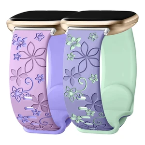 2 Pack Floral Engraved Bands for Fitbit Sense 1/2 Versa3/4 Cute,Two-Tone,Soft Silicone,Sport Strap,Women,For Fitbit Sense 2 / Sense Fitbit Versa 4/ Versa 3 2 Pack Floral Engraved Bands for Fitbit Sense 1/2 Versa3/4 Cute,Two-Tone,Soft Silicone,Sport Strap,Women,For Fitbit Sense 2 / Sense Fitbit Versa 4/ Versa 3