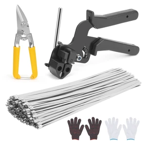 Metal Zip Ties Gun KitStainless Steel Zip Ties Tool Set with 200pcs 12inch Metal Zip Ties heavy duty outdoor(300LBS) and Industrial Cutting Tool,Corrosion Resistant for Fence, Pipe, Industrial Use Metal Zip Ties Gun KitStainless Steel Zip Ties Tool Set with 200pcs 12inch Metal Zip Ties heavy duty outdoor(300LBS) and Industrial Cutting Tool,Corrosion Resistant for Fence, Pipe, Industrial Use