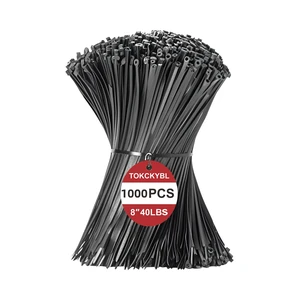 8 Inch Zip Ties (1000 Pack) Heavy Duty 40lbs Tensile Strength UV Resistant Black Cable Ties for Indoor & Outdoor Use, Durable Nylon Wire Ties for Organizing Cables, Garden, Garage 8 Inch Zip Ties (1000 Pack) Heavy Duty 40lbs Tensile Strength UV Resistant Black Cable Ties for Indoor & Outdoor Use, Durable Nylon Wire Ties for Organizing Cables, Garden, Garage