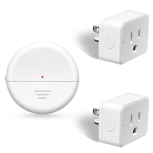 Motion Sensor Mini Outlet, Wireless Motion Activated Plugs 262 ft Range, 15A/1500W, Auto On/Off for Lights, Bathroom Fan, Garage, Hallway(1Sensor 2Plugs) Motion Sensor Mini Outlet, Wireless Motion Activated Plugs 262 ft Range, 15A/1500W, Auto On/Off for Lights, Bathroom Fan, Garage, Hallway(1Sensor 2Plugs)