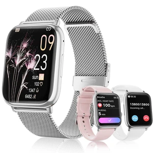 Smartwatch for Women, 1.83 Fitness Watch with Blood Pressure, Calls/Messages, Female Cycle Tracking, Heart Rate & Sleep Monitor, IP68 Waterproof for Android & iPhone (Silver) Smartwatch for Women, 1.83 Fitness Watch with Blood Pressure, Calls/Messages, Female Cycle Tracking, Heart Rate & Sleep Monitor, IP68 Waterproof for Android & iPhone (Silver)