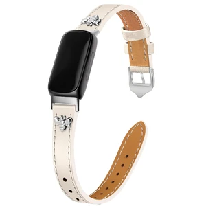 Slim Leather Bands For Fitbit Inspire 3 Bands,Beige/Silver Feminine,Design,Bee,for fitbit inspire 3 Slim Leather Bands For Fitbit Inspire 3 Bands,Beige/Silver Feminine,Design,Bee,for fitbit inspire 3