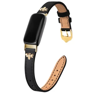 Slim Leather Bands For Fitbit Inspire 3 Bands,Black/Gold Feminine,Design,Bee,for fitbit inspire 3 Slim Leather Bands For Fitbit Inspire 3 Bands,Black/Gold Feminine,Design,Bee,for fitbit inspire 3