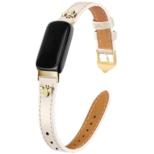 Slim Leather Bands For Fitbit Inspire 3 Bands,Beige/Gold Feminine,Design,Bee,for fitbit inspire 3 Slim Leather Bands For Fitbit Inspire 3 Bands,Beige/Gold Feminine,Design,Bee,for fitbit inspire 3