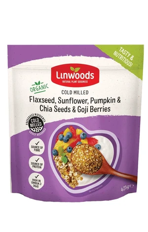Organic Milled Flaxseed, Sunflower, Pumpkin, Sesame Seeds and Goji Berries 425g Organic Milled Flaxseed, Sunflower, Pumpkin, Sesame Seeds and Goji Berries 425g