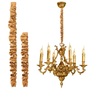 2 Pack 6 ft and 4 ft Brown Fabric Cord Covers, Chandelier Chain Sleeves Paired Lengths for Uneven Fixture Drops; 5.12 in Coverage Width; Gathered Texture; Cut-to-fit Fabric for Mixed Installations 2 Pack 6 ft and 4 ft Brown Fabric Cord Covers, Chandelier Chain Sleeves Paired Lengths for Uneven Fixture Drops; 5.12 in Coverage Width; Gathered Texture; Cut-to-fit Fabric for Mixed Installations